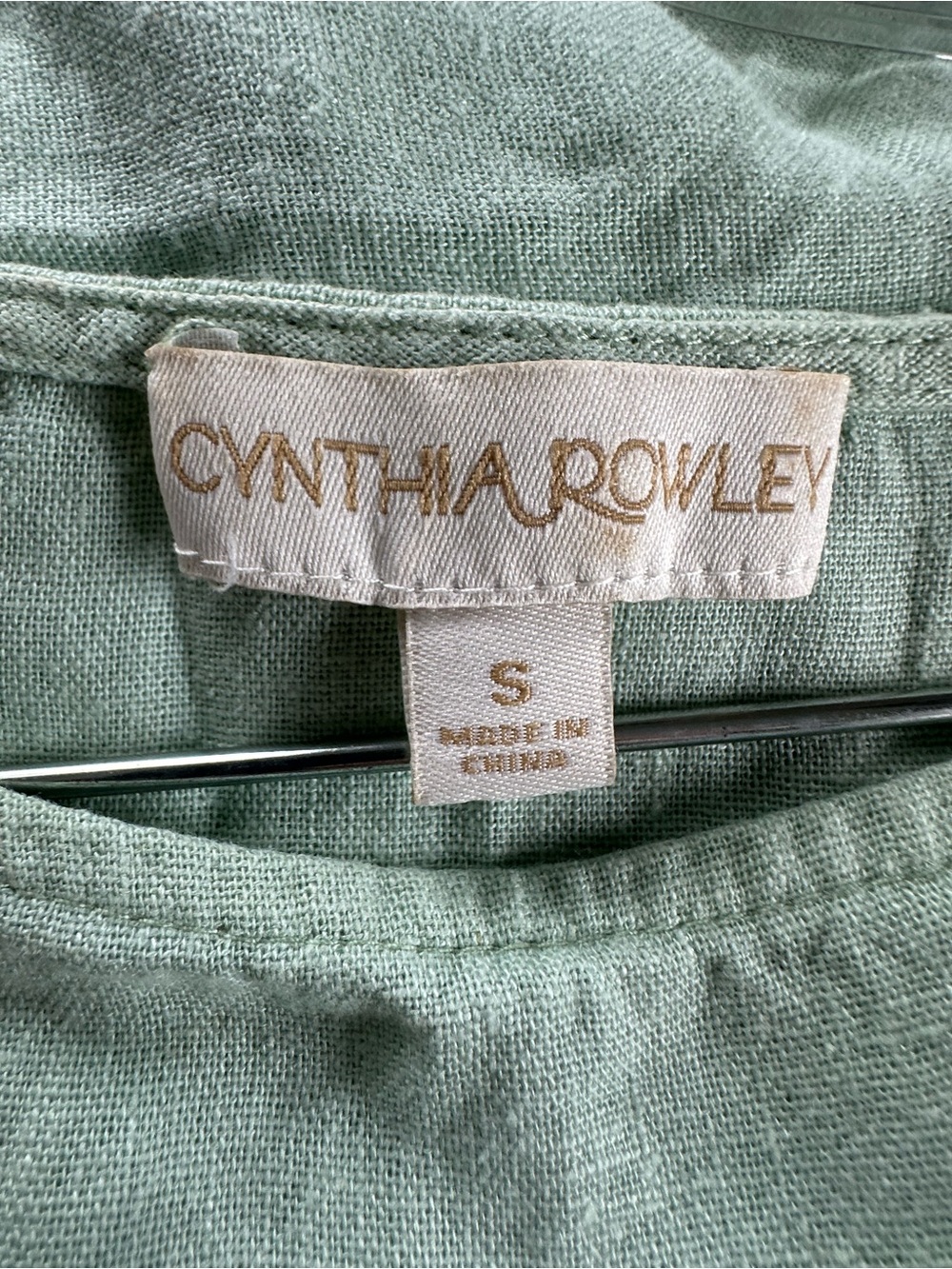 Cynthia Rowley Light Mint Linen High-Low Panel Skirt - Picture 5 of 5